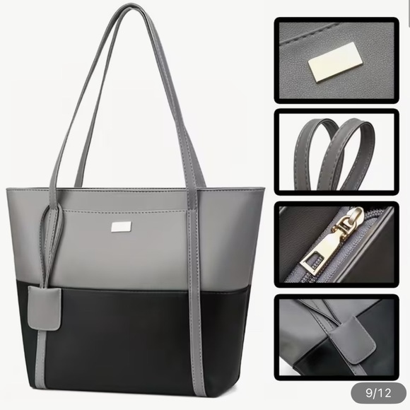 Unbranded Elegant Gray and Black Tote Bag - NIP - Picture 4 of 14